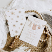 Baby Meisje Clothesline Blush Pink Boho Baby showe Kaart