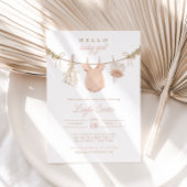 Baby Meisje Clothesline Blush Pink Boho Baby showe Kaart