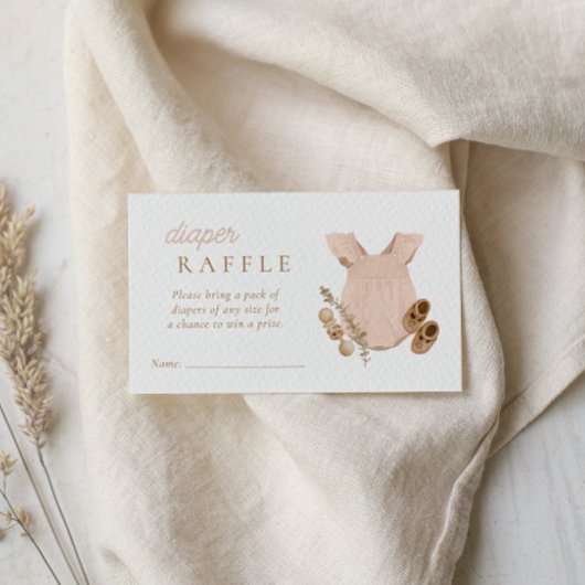 Baby Meisje Clothesline Boho Luier Raffle Informatiekaartje