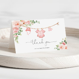 Baby Meisje Clothesline Dank u Bedankkaart