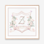 Baby Meisje Crest Monogram Muur Print