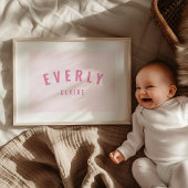 Baby Meisje Custom Naam Print Roze Kwekerij Wall A