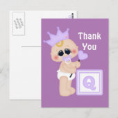 Baby meisje dank je briefkaart (Voorkant / Achterkant)