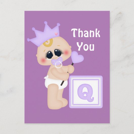 Baby meisje dank je briefkaart (Voorkant)