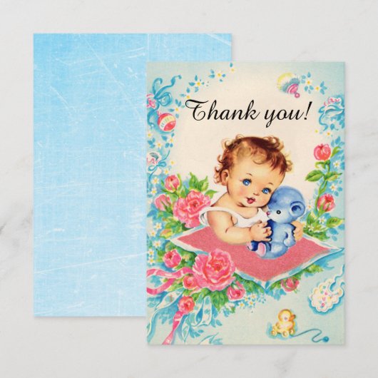  baby meisje "dank je" Kaarten (Voorkant / Achterkant)