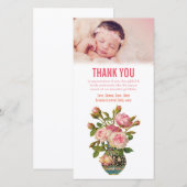 Baby Meisje Dank u  Fotokaart Sjabloon (Voorkant / Achterkant)