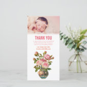 Baby Meisje Dank u  Fotokaart Sjabloon (Staand voorkant)