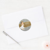 Baby meisje doop dank u gunst | Goud Zilver Ronde Sticker (Envelop)
