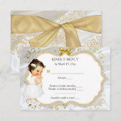 Baby Meisje Doop Doop Gouden Reactie Kaart (Voorkant / Achterkant)
