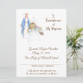 Baby Meisje Doop Doop Maria Certificaat Feestdagenkaart (Staand voorkant)