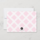 Baby Meisje Doop Doop Roze Wit Dank u Bedankkaart (Achterkant)