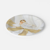 Baby Meisje Doop Doopjurk Cross Papieren Bordje (Gekanteld)