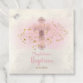 baby meisje doop heilig kruis bedankjes labels (Voorkant)
