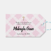 Baby meisje doop horizontaal dank u cadeaulabel (Voorkant (Horizontaal))