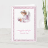  baby meisje doop met engel kaart (Voorkant)