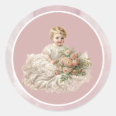  Baby Meisje Doop Ronde Sticker (Voorkant)