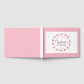 Baby meisje doop roze & wit gepersonaliseerd gastenboek (Volledig)