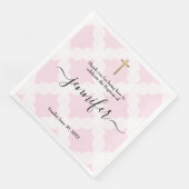 Baby meisje doop roze wit goud servet (Hoek)
