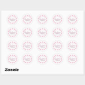 Baby meisje doop roze & wit hart cadeau ronde sticker (Vel)