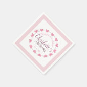 Baby meisje doop roze & wit servet (Hoek)