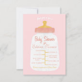 Baby Meisje Douche Baby Flesuitnodiging Kaart (Voorkant)