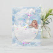 Baby Meisje Douche-baby in wolken Kaart (Staand voorkant)