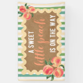 Baby Meisje Douche Banner Perzik Thema Party Achte (Verticaal)