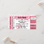 BABY MEISJE DOUCHE CONCERT UITNODIGING (Voorkant / Achterkant in situ)