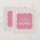 Baby Meisje Douche Flat Uitnodiging (Voorkant / Achterkant)