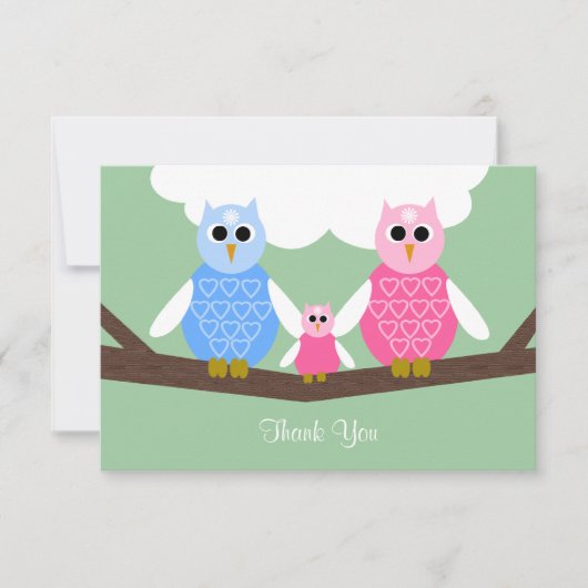 Baby Meisje Douche Gedicht Dank U Flat 3.5 x 5 Kaa Bedankkaart (Voorkant)