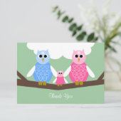 Baby Meisje Douche Gedicht Dank U Flat 3.5 x 5 Kaa Bedankkaart (Staand voorkant)