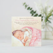  Baby Meisje Douche Kaart (Staand voorkant)