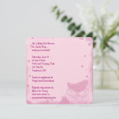  Baby Meisje Douche Kaart (Staand voorkant)