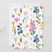 Baby Meisje Douche Kleine wilde bloem Waterverf Kaart (Achterkant)