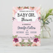 Baby Meisje Douche Kleine Wildflower Kaart (Staand voorkant)