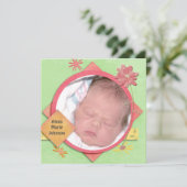 Baby meisje douche met aangepaste foto kaart (Staand voorkant)