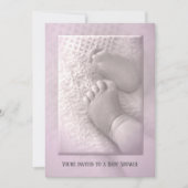 Baby Meisje Douche met Baby Voeten Invitation Kaart (Voorkant)