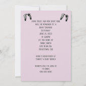 Baby Meisje Douche met Baby Voeten Invitation Kaart (Achterkant)