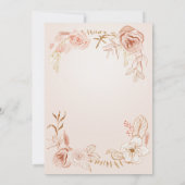 Baby Meisje Douche Navy Blush Roze Waterverf Bloem Kaart (Achterkant)