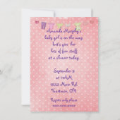 Baby Meisje Douche-pop op quilt design Kaart (Achterkant)