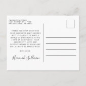 Baby Meisje Douche Retro Carriage Roze Dank u Briefkaart (Achterkant)