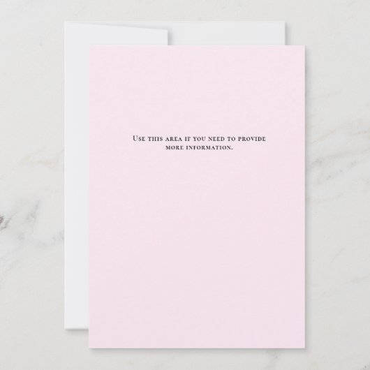 BABY MEISJE DOUCHE, ROZE LAARZEN, ROZE TYPOGRAFIE KAART (Achterkant)