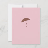 Baby Meisje Douche Roze paraplu uitnodiging (Achterkant)