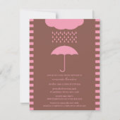 Baby Meisje Douche Roze paraplu uitnodiging (Voorkant)