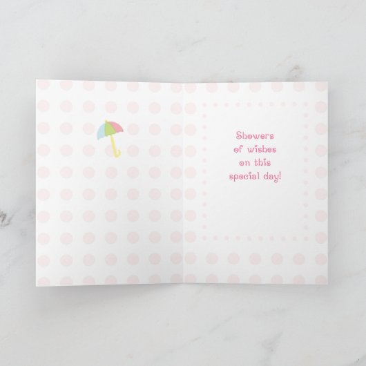 Baby Meisje Douche, Roze Stippen en Paraplu (Binnen)