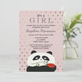 Baby Meisje Douche Schattige Roze Panda Kaart (Staand voorkant)