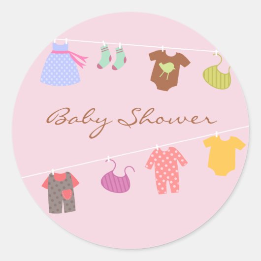 Baby Meisje Douche Sticker (Voorkant)