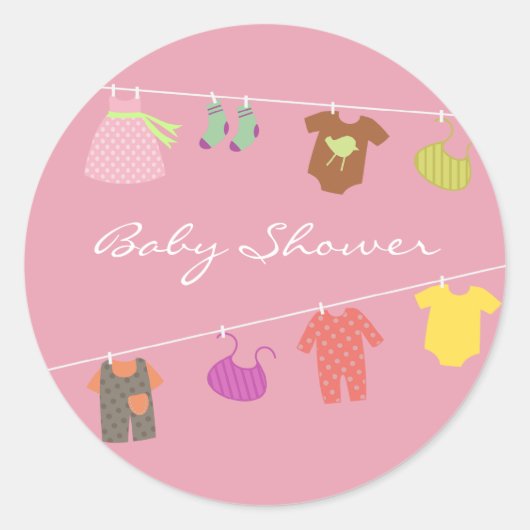 Baby Meisje Douche Sticker (Voorkant)