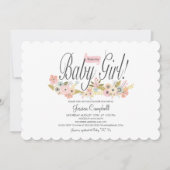 Baby meisje, Douche uitnodiging (Voorkant)