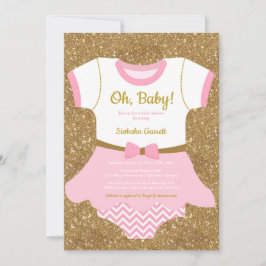 Baby meisje Douche uitnodiging, pyjama, romper Kaart